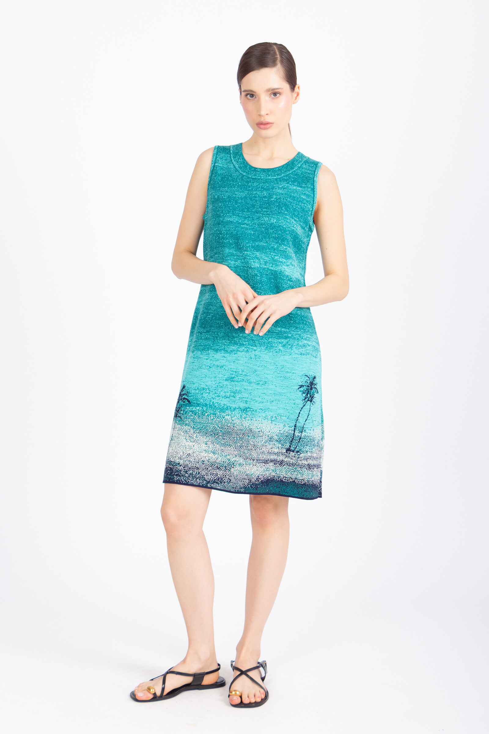 IVKO  Woman IVKO - Jacquard Dress Urban Sun Pattern Marine | Airy and Elegant Summer Dress