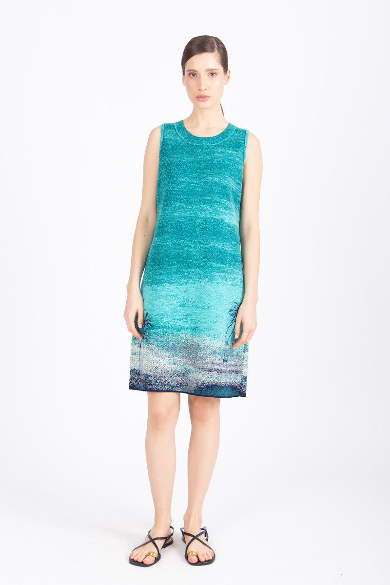 IVKO - Jacquard Dress Urban Sun Pattern Marine | Airy and Elegant Summer Dress