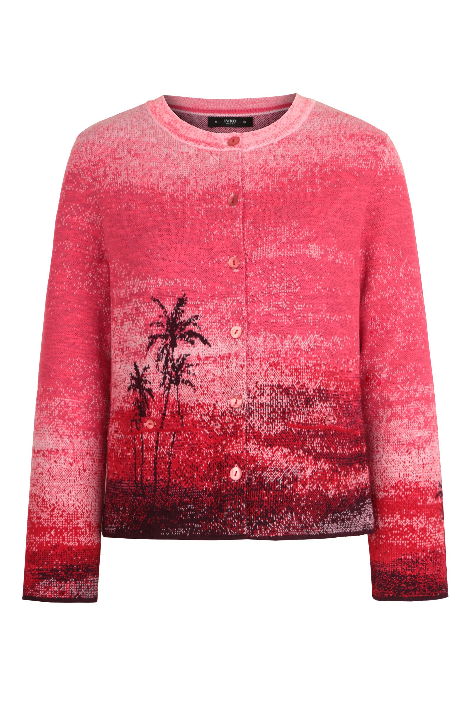 IVKO  Woman IVKO - Jacquard Cardigan Urban Sun Pattern Pink | Luchtig en Elegant Zomervest