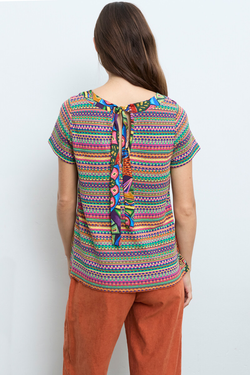 Cap Juluca A New Story Aldo Martins - Shirt Abstract Pattern Multicolor | Speels Shirt met Striksluiting