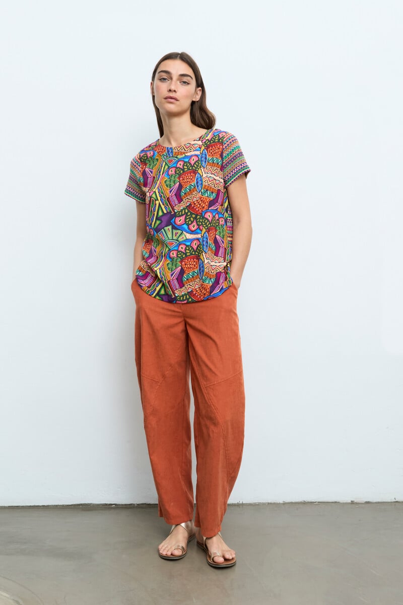 Cap Juluca A New Story Aldo Martins - Shirt Abstract Pattern Multicolor | Speels Shirt met Striksluiting