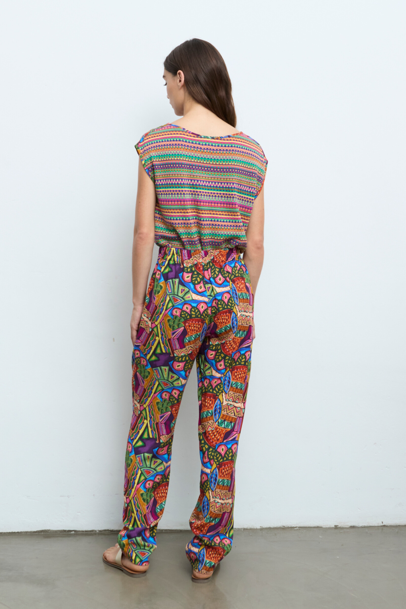 Aldo Martins  Cap Juluca A New Story Aldo Martins - Shirt Geometric Pattern Multicolor | Speels Shirt van Bamboe en Katoen