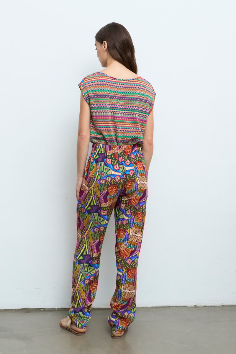 Cap Juluca A New Story Aldo Martins - Shirt Geometric Pattern Multicolor | Speels Shirt van Bamboe en Katoen