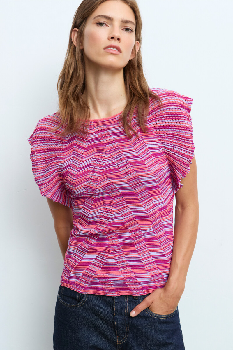 Aldo Martins - Shirt Diagonal Pattern Coral | Magnifiek Shirt in Zomerse Tinten