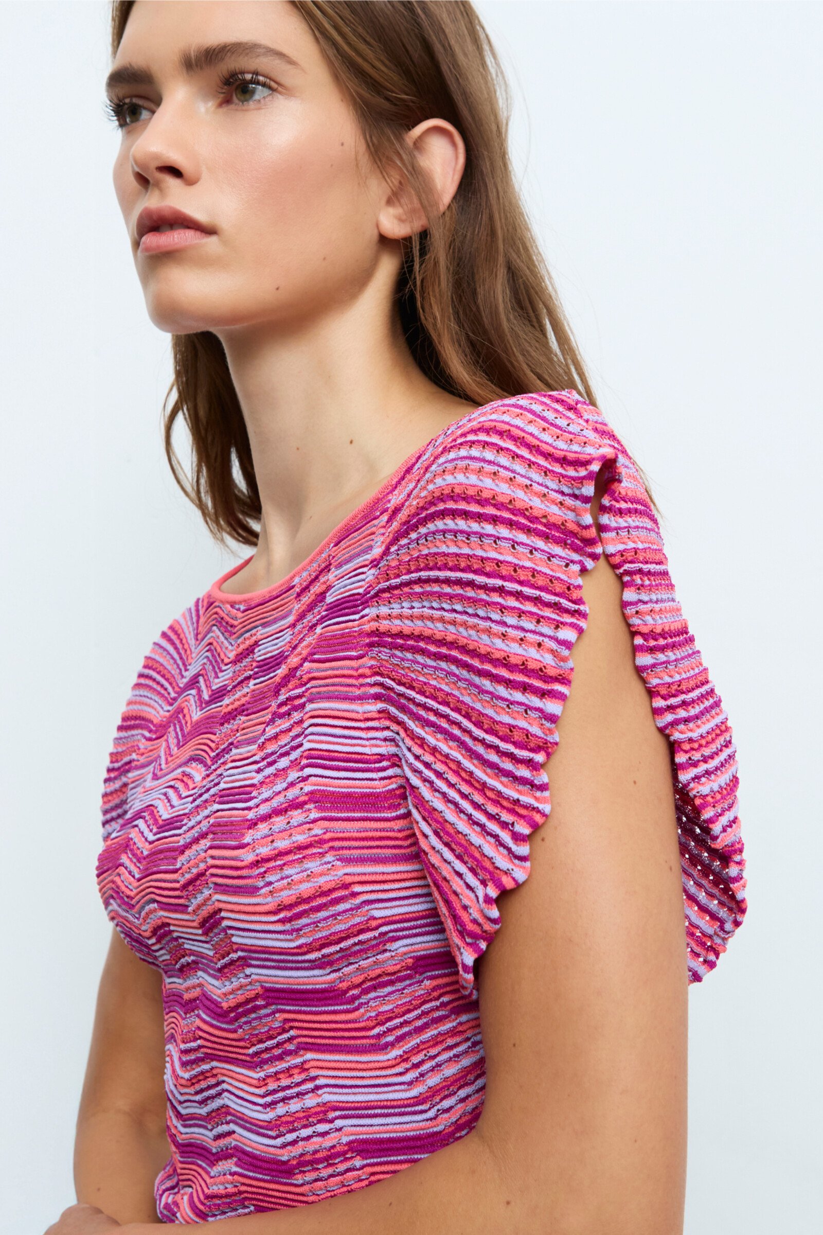 Aldo Martins  Aldo Martins - Shirt Diagonal Pattern Coral | Magnifiek Shirt in Zomerse Tinten