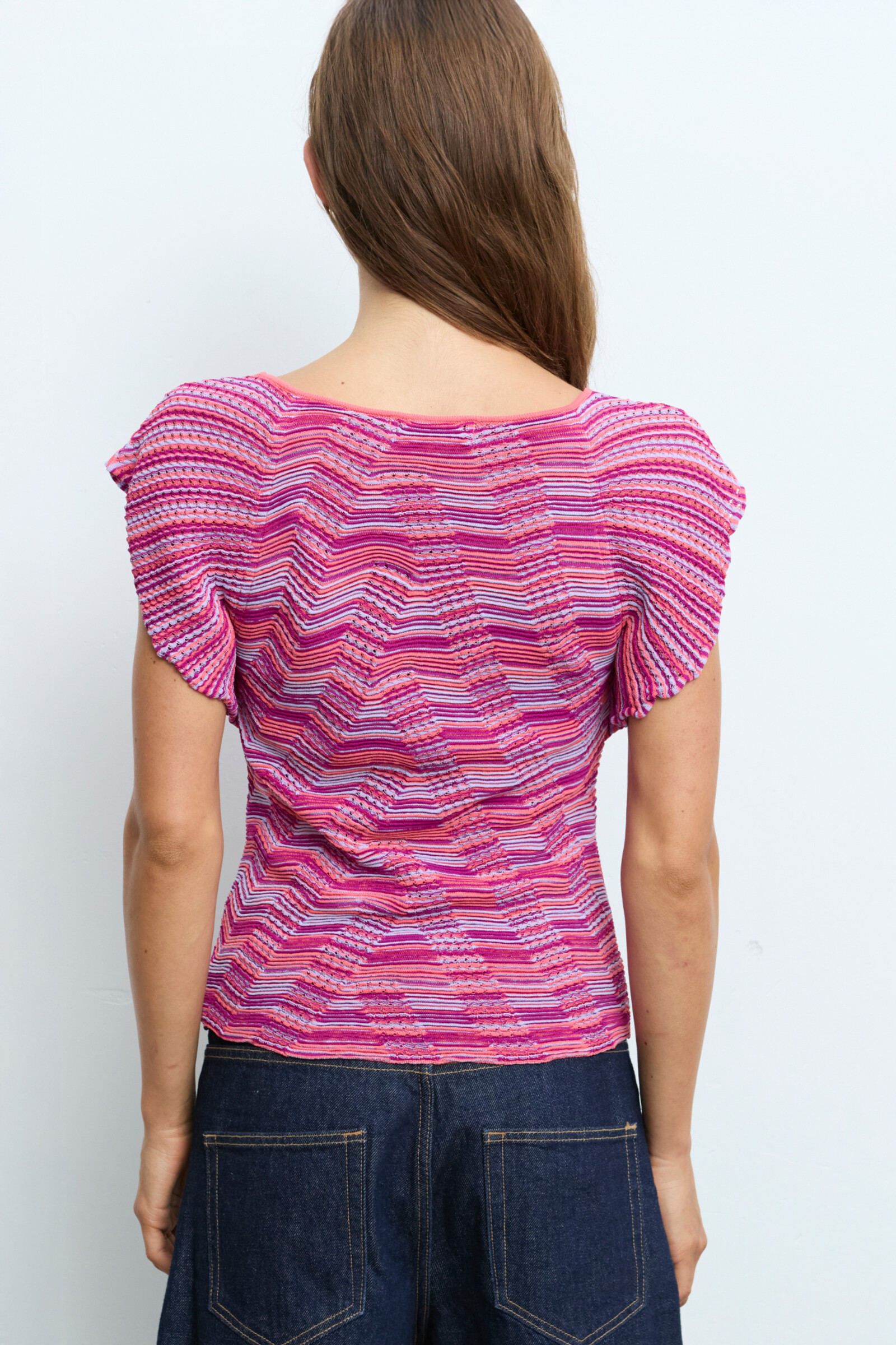 Aldo Martins  Aldo Martins - Shirt Diagonal Pattern Coral | Magnifiek Shirt in Zomerse Tinten