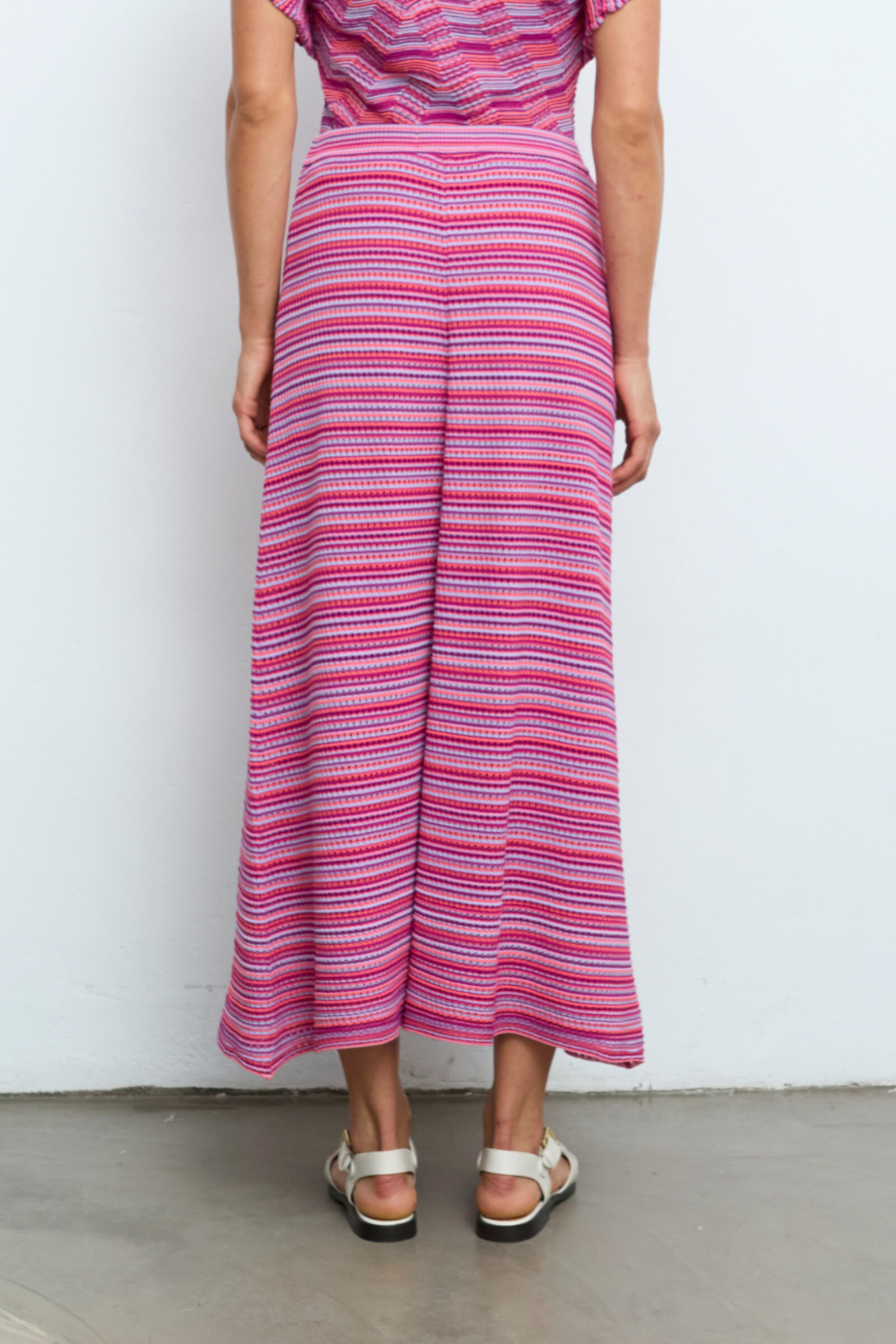 Aldo Martins  Aldo Martins - Skirt Diagonal Pattern Coral | Magnifieke Rok in Zomerse Tinten