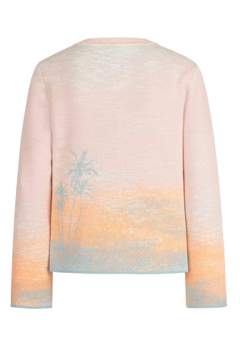IVKO - Jacquard Cardigan Urban Sun Pattern Light Pink | Luftige und Elegante Sommerstrickjacke