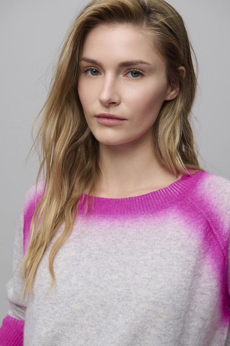 Aldo Martins - Airbrushed Sweater Grey | Speelse Fijngebreide Trui van Merinowol en Kasjmier