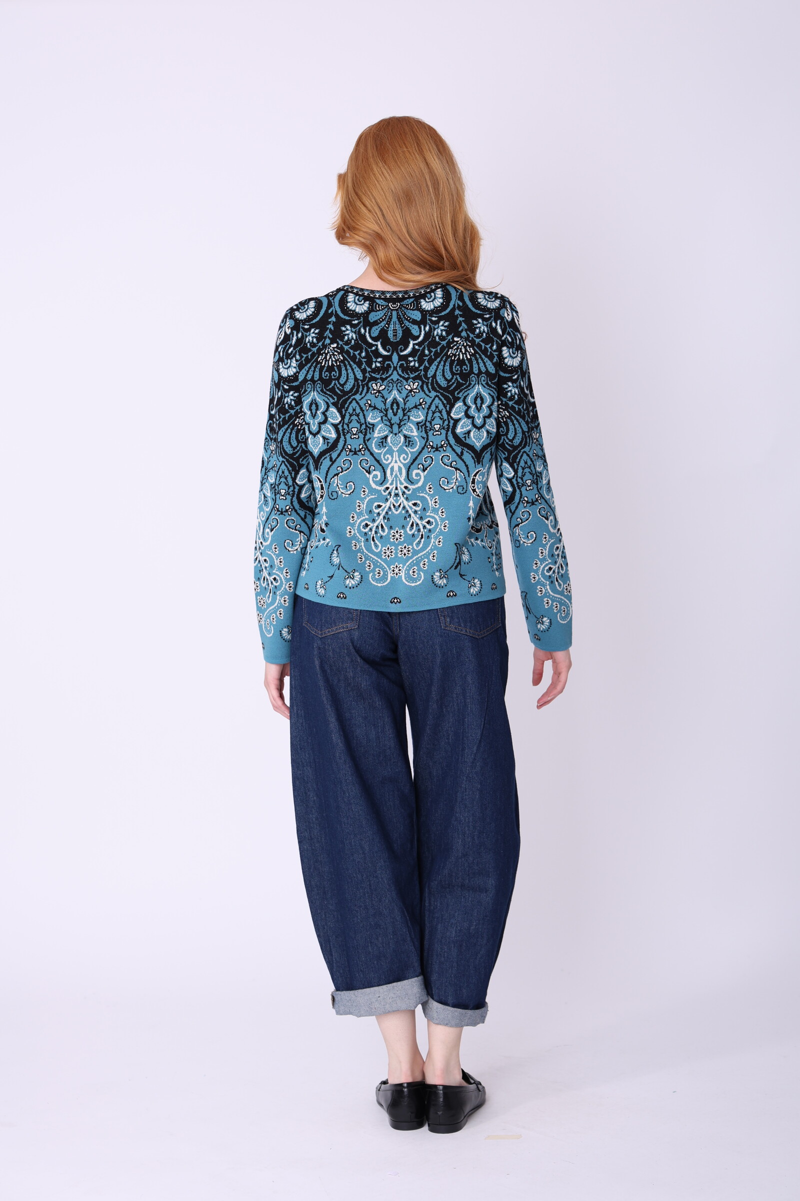 IVKO  Woman IVKO - Cardigan Petal Script Blue | Stijlvol Vest van 100% Katoen, Winterse Must-Have