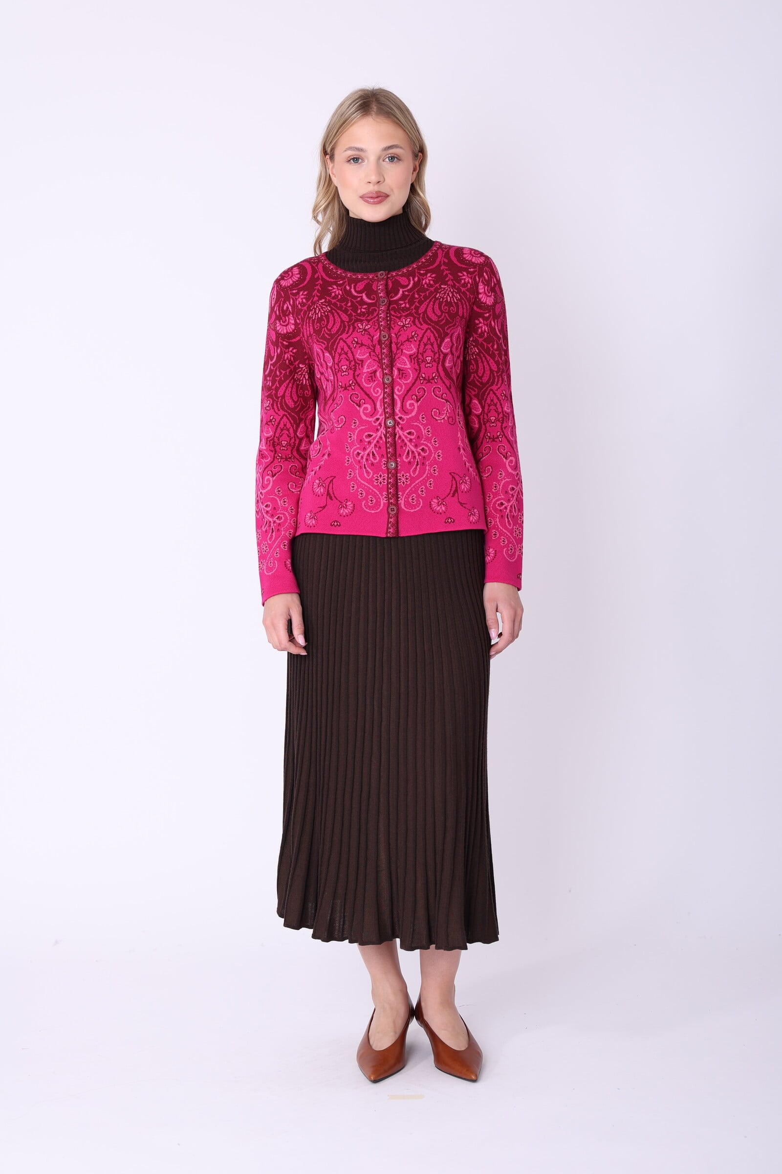 IVKO  Woman IVKO - Cardigan Petal Script Magenta | Exclusief Vest van 100% Katoen, Winterse Must-Have