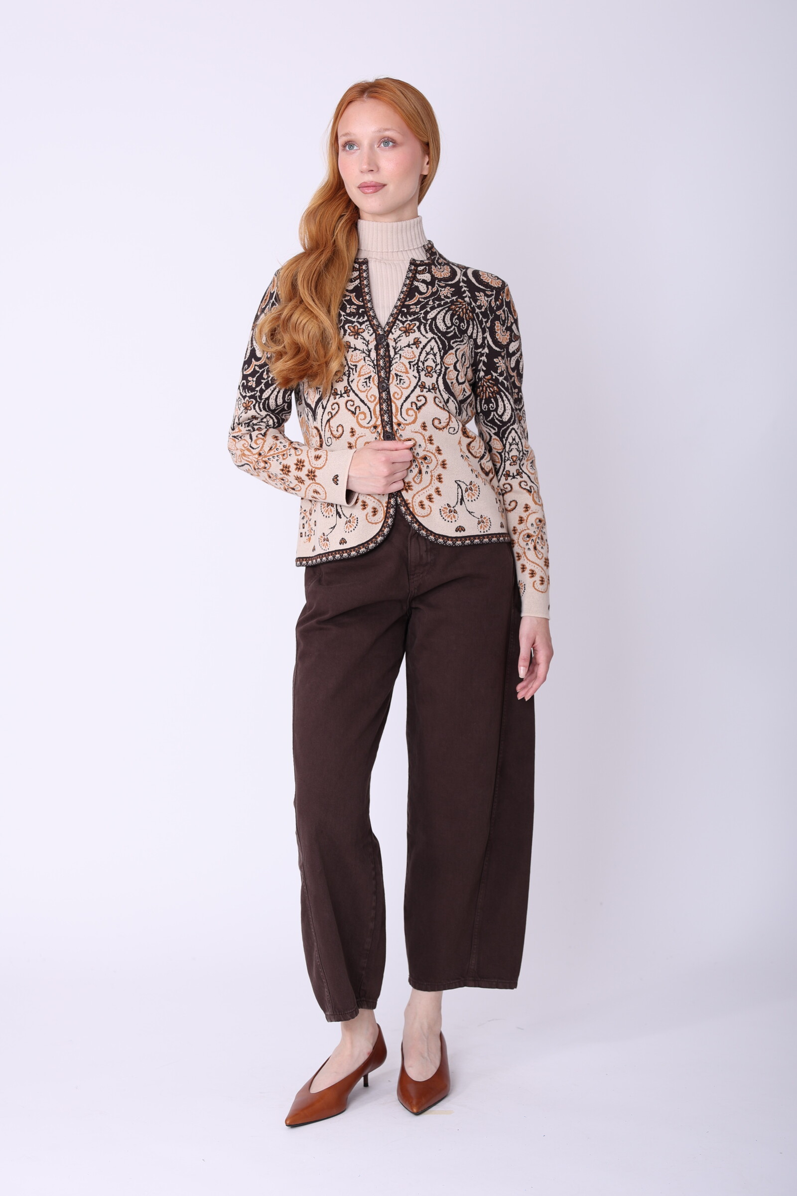 IVKO  Woman IVKO - Knit Jacket Petal Script Cream | Exclusief Vest van 100% Katoen, Winterse Must-Have