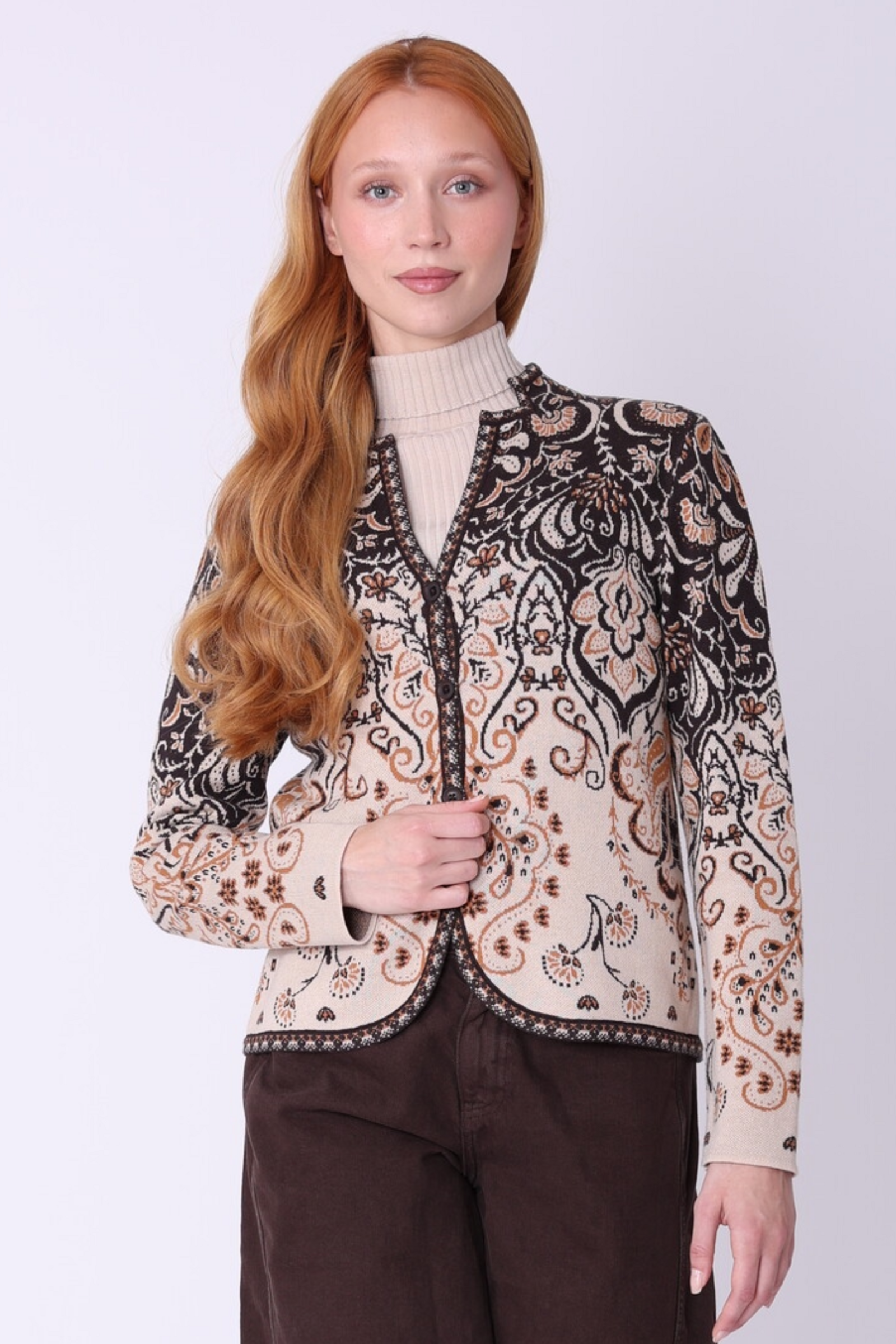 IVKO  Woman IVKO - Knit Jacket Petal Script Cream | Exclusief Vest van 100% Katoen, Winterse Must-Have