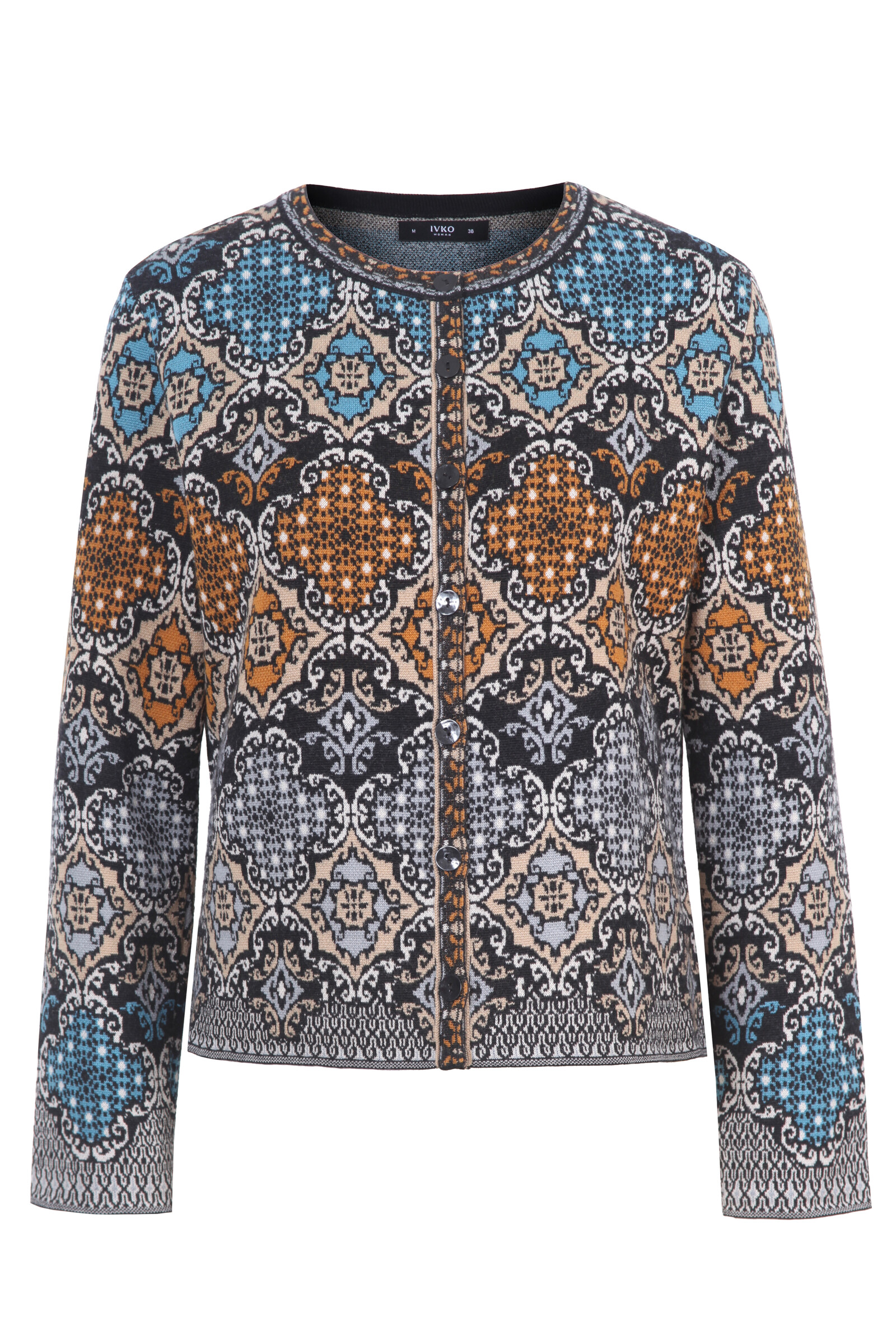IVKO  Woman IVKO - Cardigan Azulejo Black | Prachtig Vest van 100% Wol met Portugese Motieven