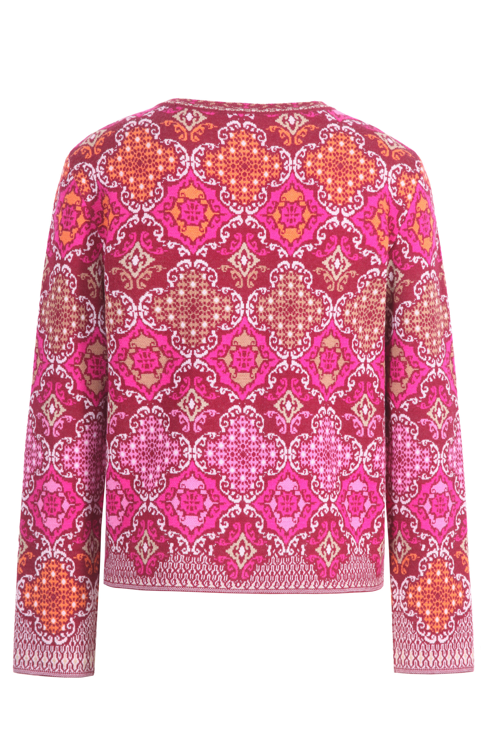 IVKO  Woman IVKO - Cardigan Azulejo Cherry | Wunderschöne Strickjacke aus 100 % Wolle mit Portugiesischen Motiven