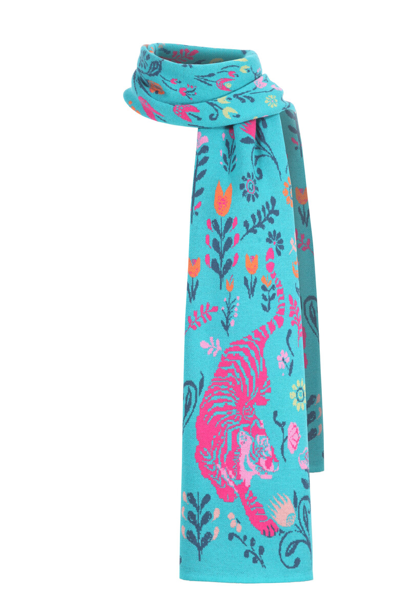 IVKO - Scarf Feral Grace Adria | Meesterlijke Sjaal van 100% Wol met Tijgerprint