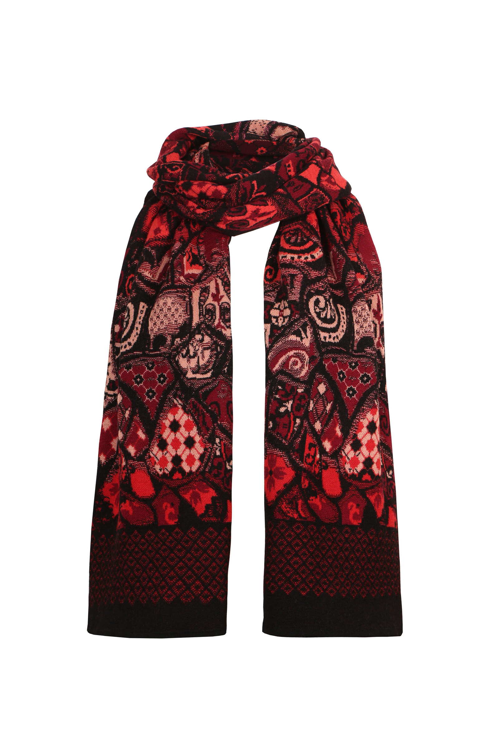 IVKO  Woman IVKO - Jacquard Scarf Trencar Pattern Chocolate Black | Duurzame Sjaal van 100% Biologische Wol