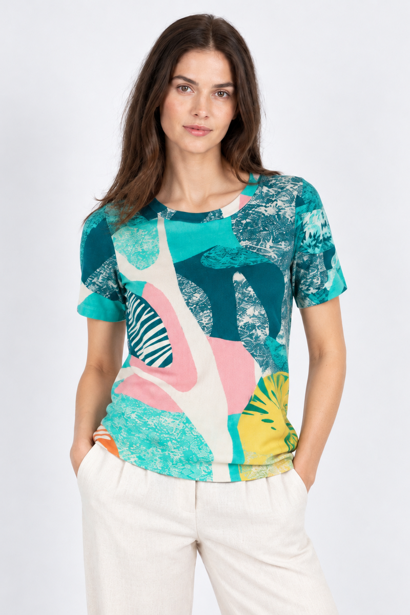 IVKO - Printed Pullover Maximalist Tropics Pattern Aqua