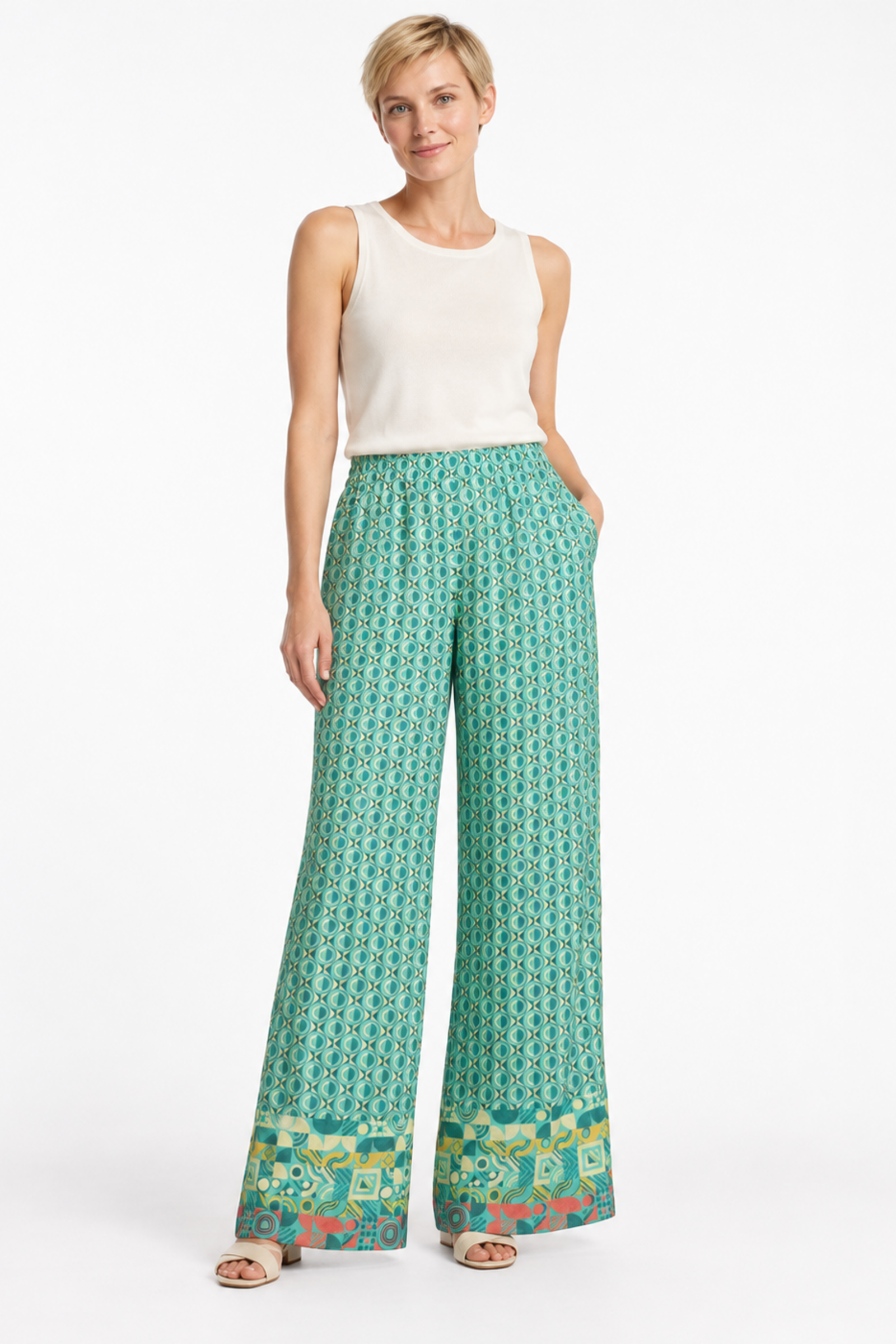 IVKO  Woman IVKO - Pants Mix & Match Pattern Aqua