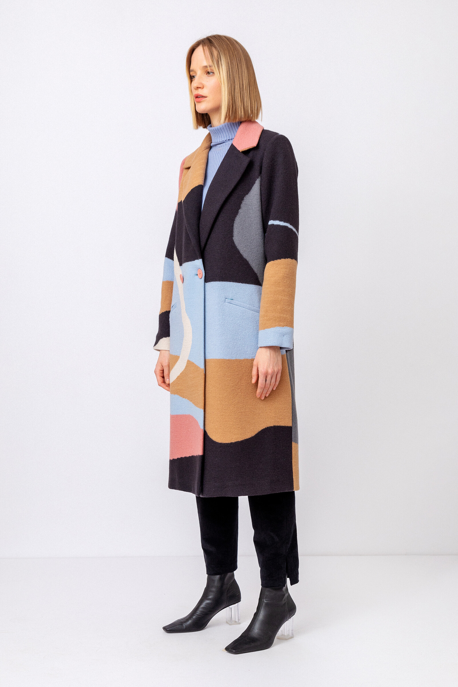 IVKO  Woman IVKO - Intarsia Coat Fuji Pattern Nougat