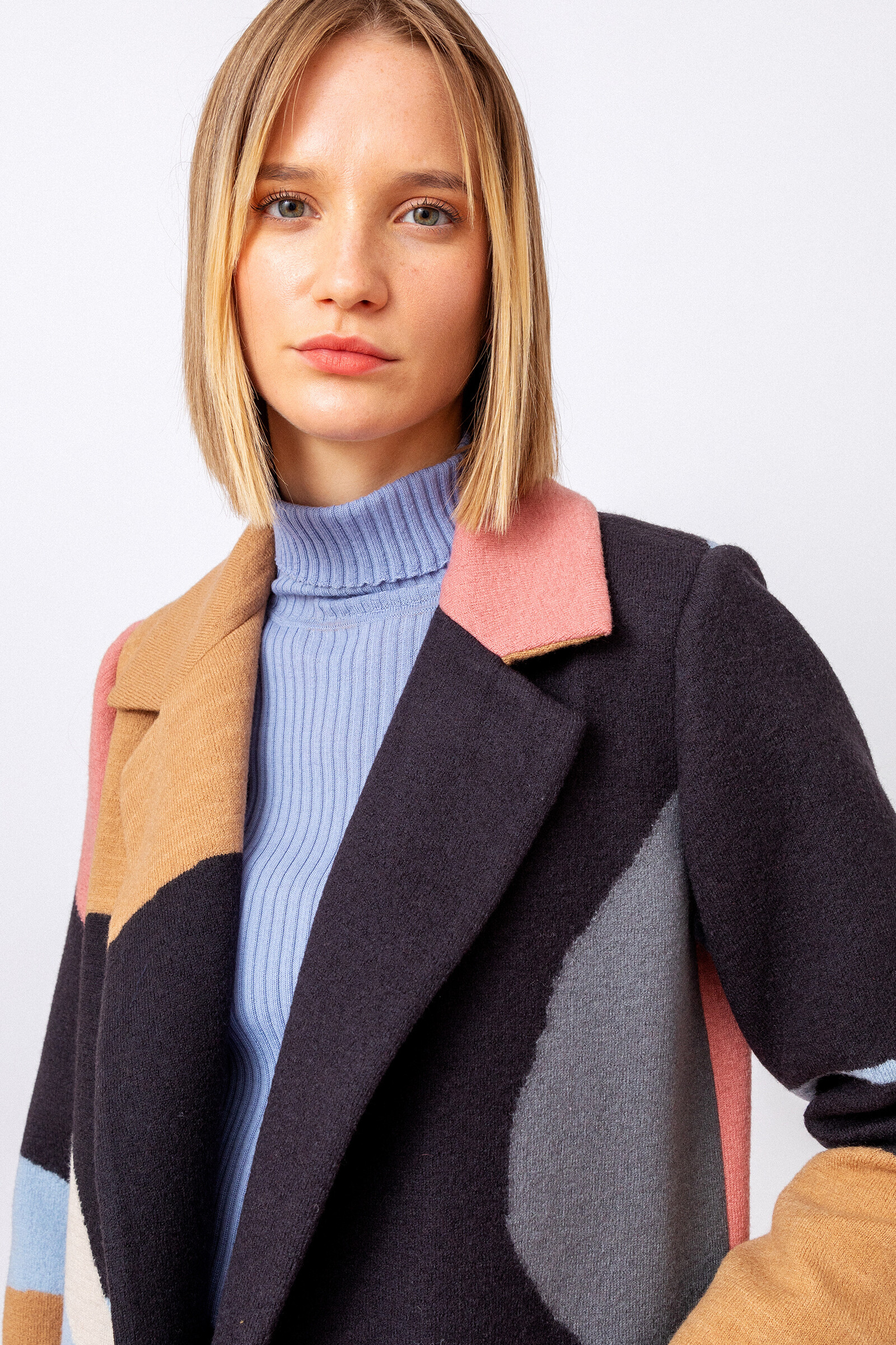 IVKO  Woman IVKO - Intarsia Coat Fuji Pattern Nougat