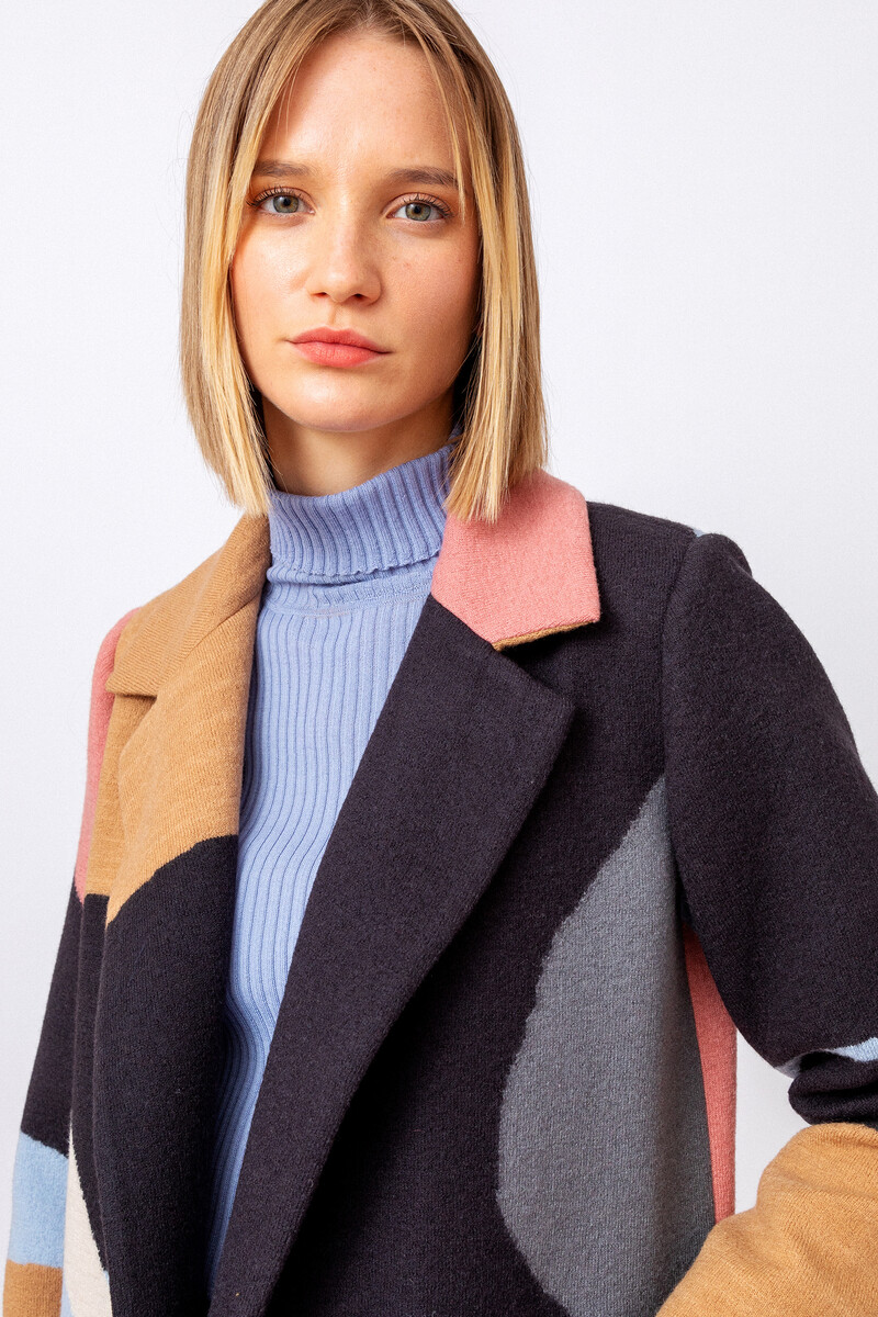 IVKO - Intarsia Coat Fuji Pattern Nougat