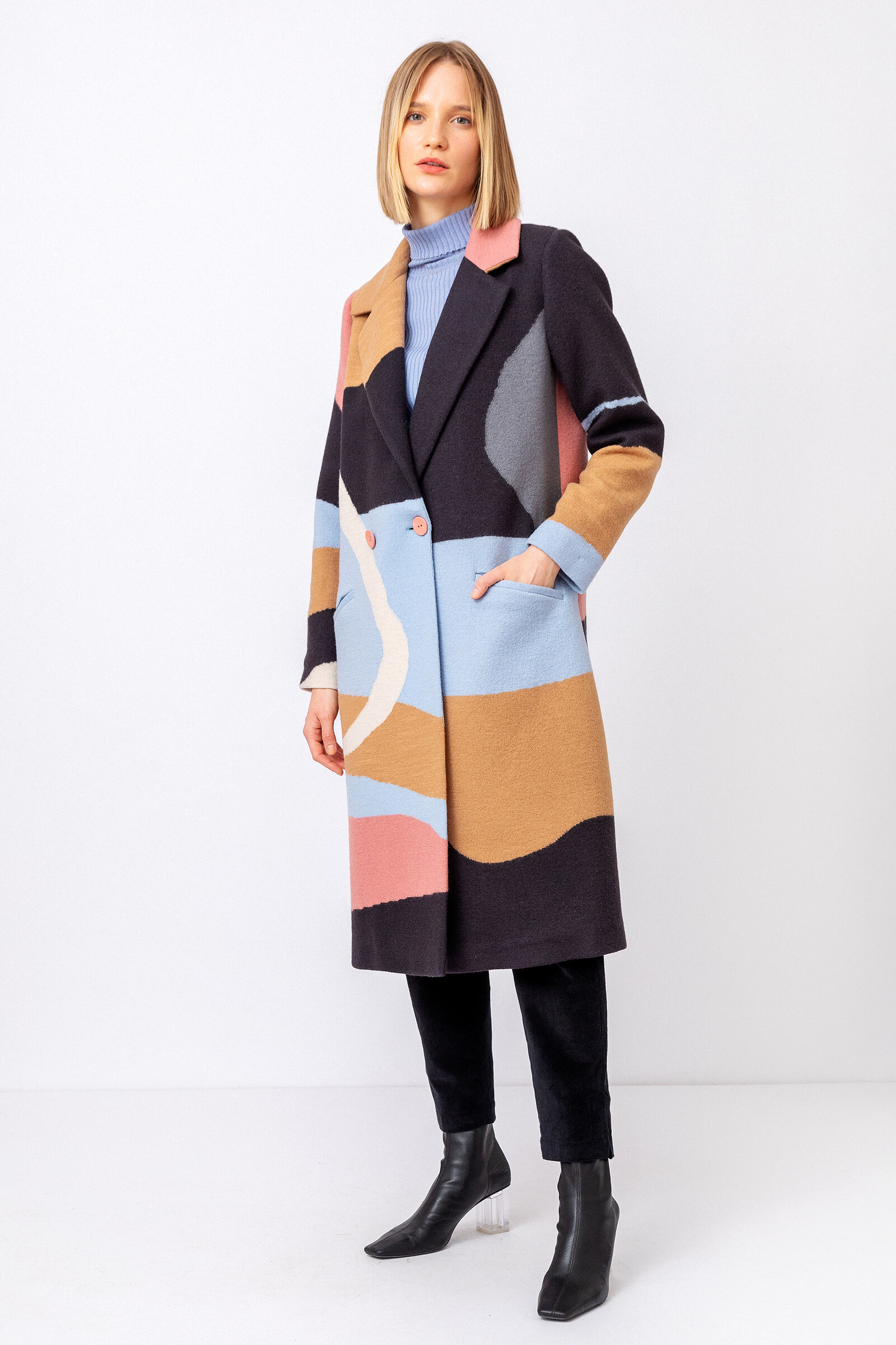 IVKO  Woman IVKO - Intarsia Coat Fuji Pattern Nougat