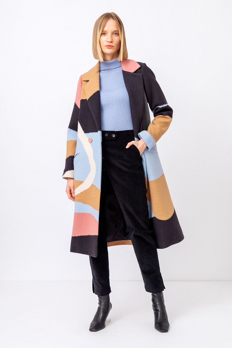 IVKO - Intarsia Coat Fuji Pattern Nougat