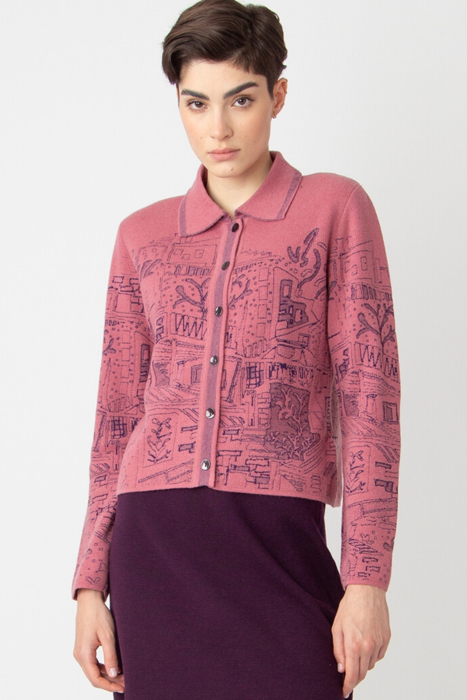 IVKO  Woman IVKO - Jacquard Jacket Favela Pattern Powder