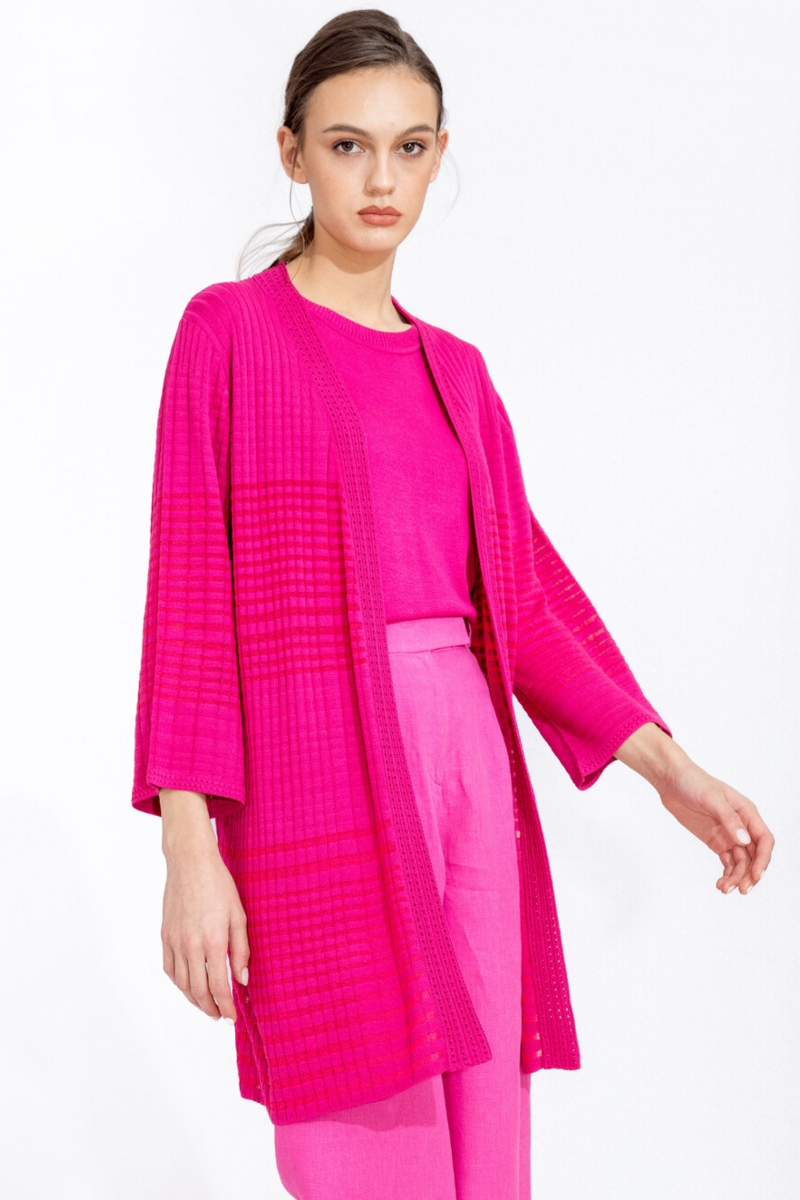 IVKO  Woman IVKO - Long Cardigan Structure Pattern Magenta