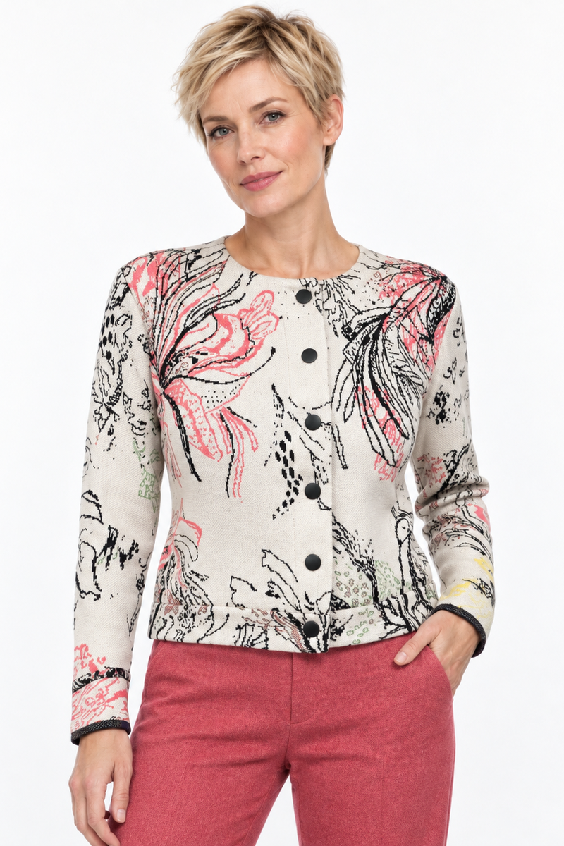 IVKO - Cropped Jacket Seabed Motif Off-White
