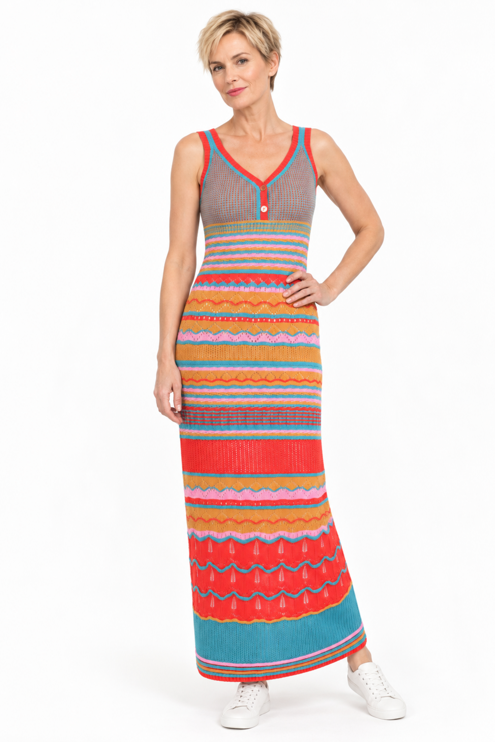 IVKO  Woman IVKO - Sleeveless Dress Structure Pattern Cinnabar