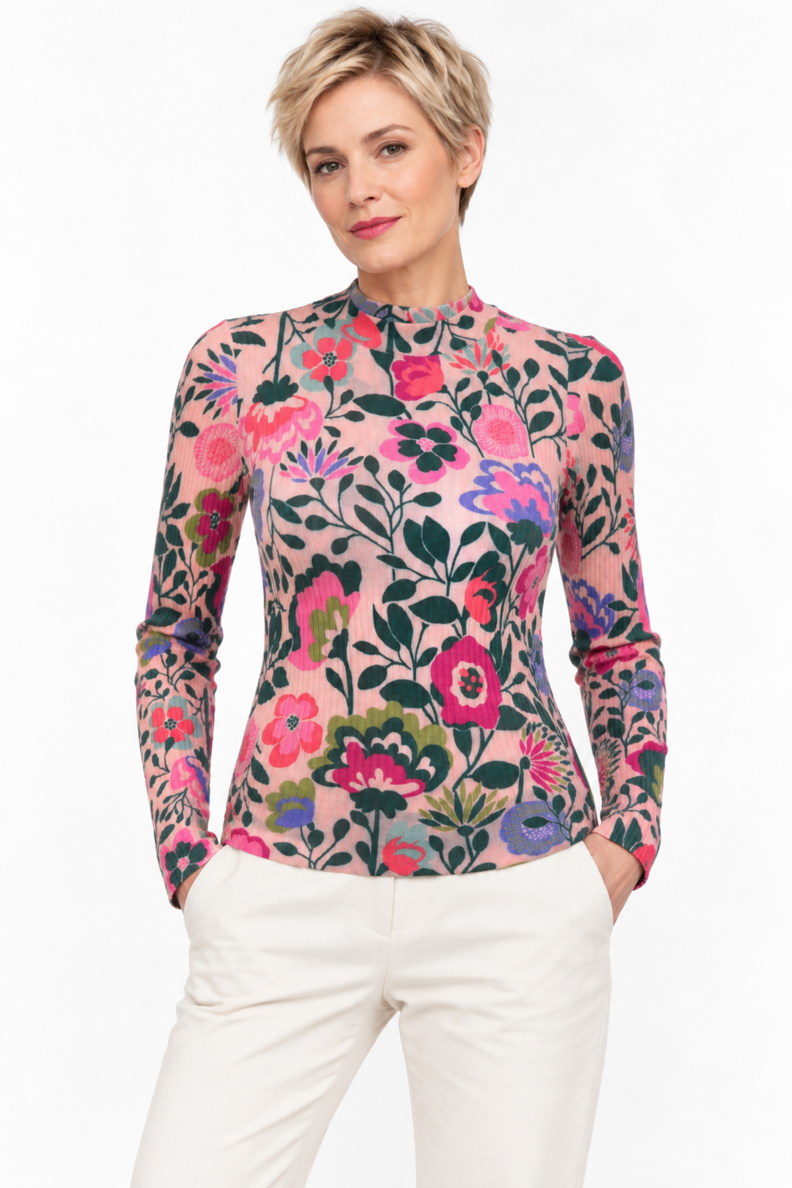 IVKO  Woman IVKO - Printed Pullover Floral Pattern Powder