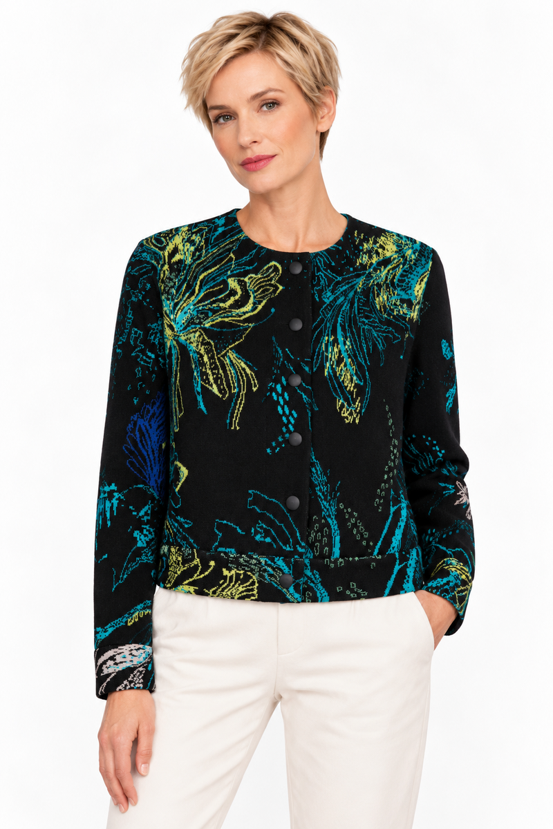 IVKO - Cropped Jacket Seabed Motif Black