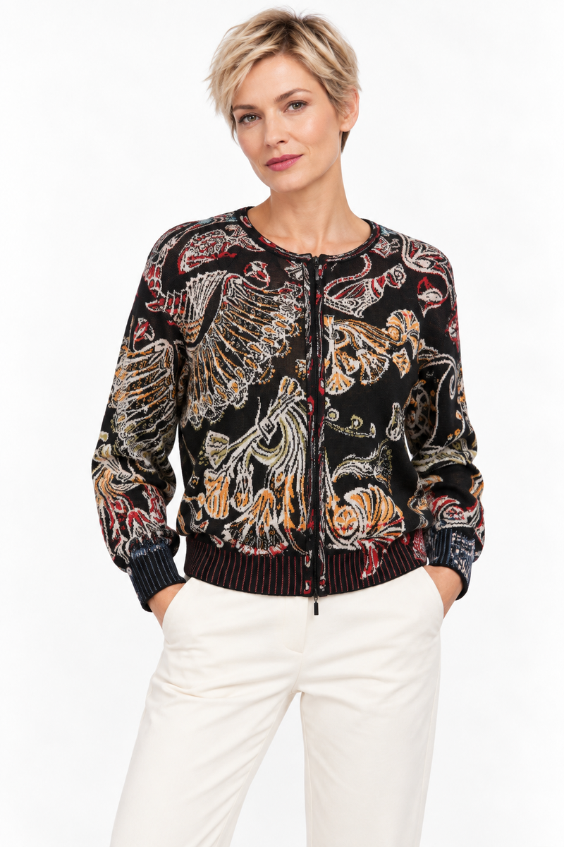 IVKO - Bomber Jacket Lotus Motif Black