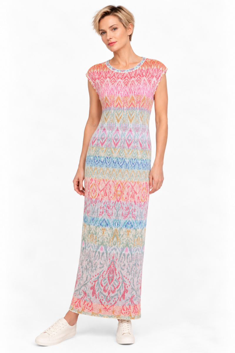 IVKO - Long Dress Ornament Pattern Off-White