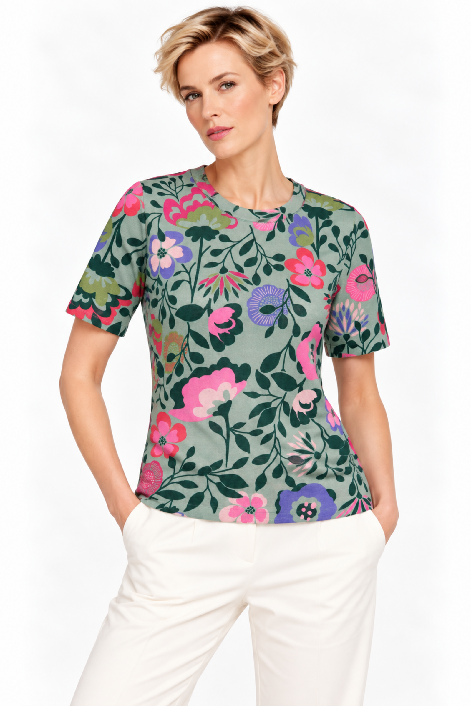 IVKO  Woman IVKO - Pullover Printed Floral Pattern Pastel Green