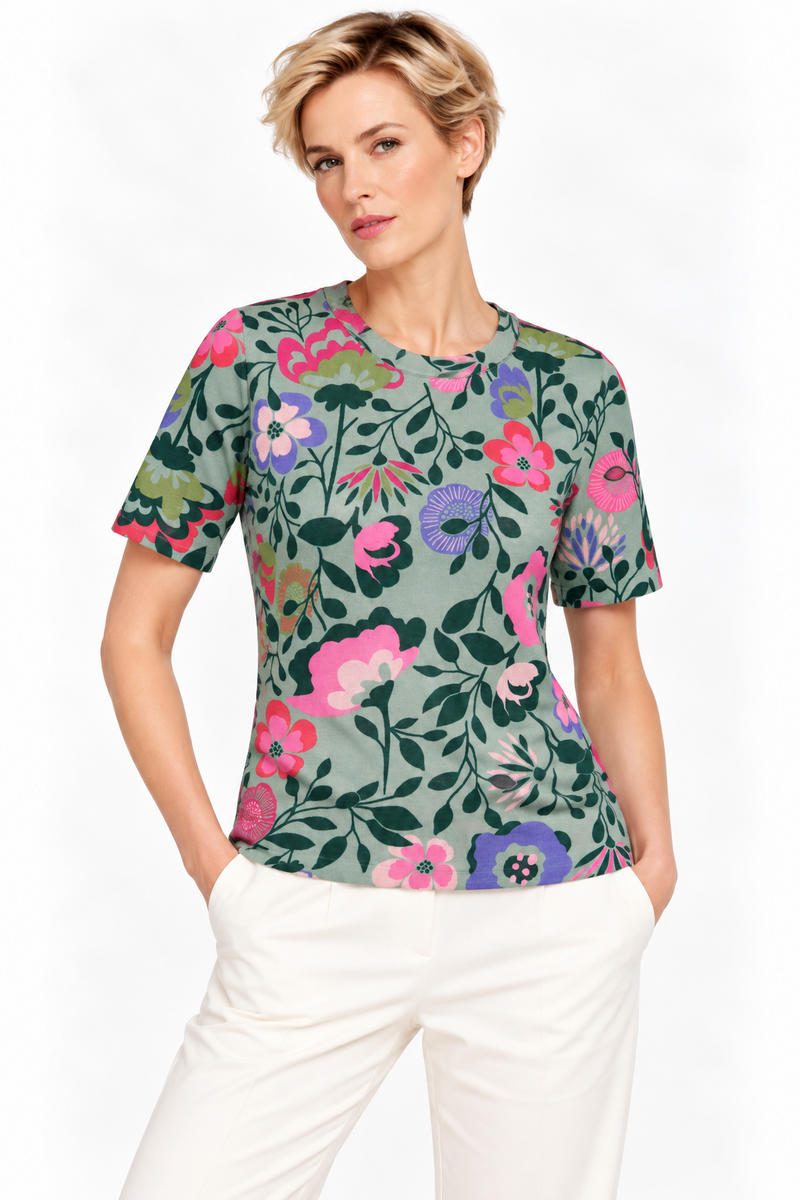 IVKO - Pullover Printed Floral Pattern Pastel Green