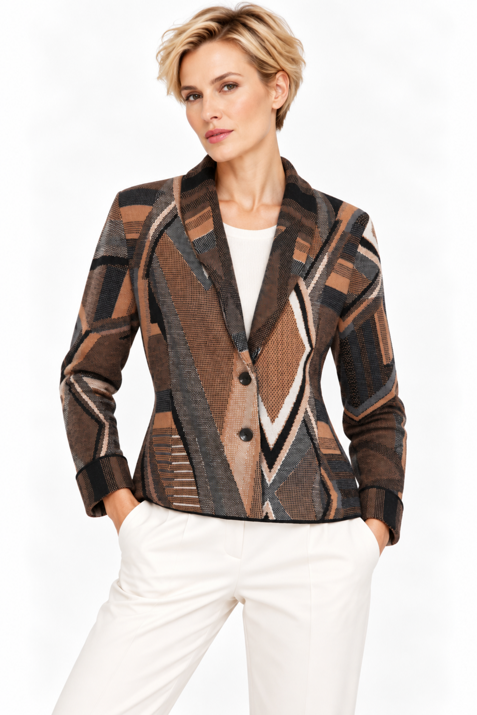 IVKO  Woman IVKO - Blazer Abstract Pattern Black