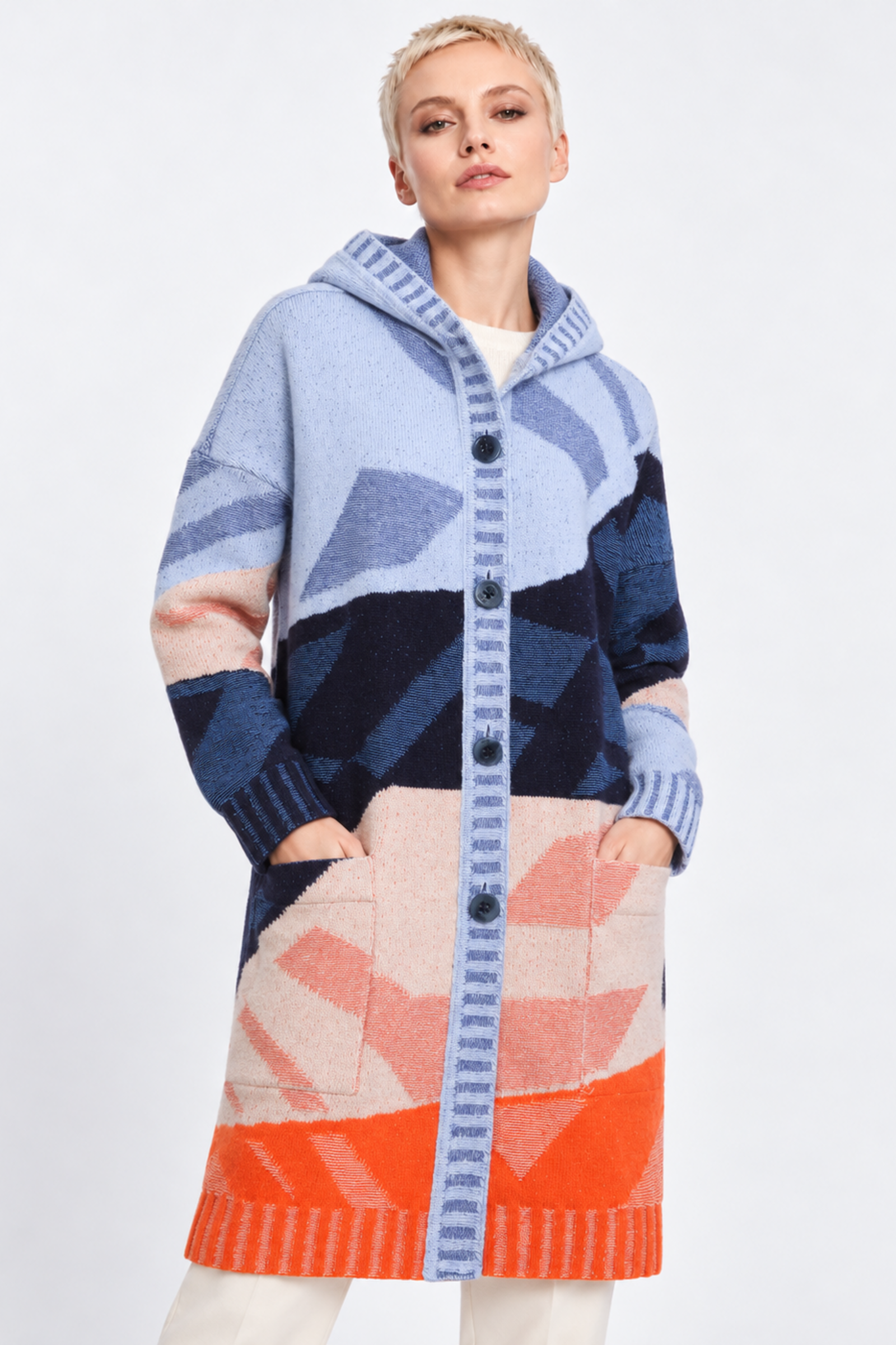 IVKO  Woman IVKO - Intarsia Coatigan Marine