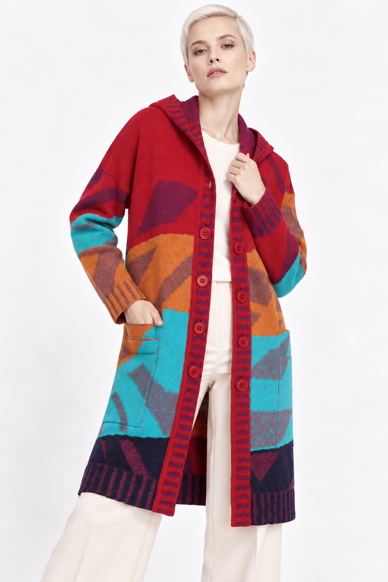 IVKO - Intarsia Coatigan Cherry