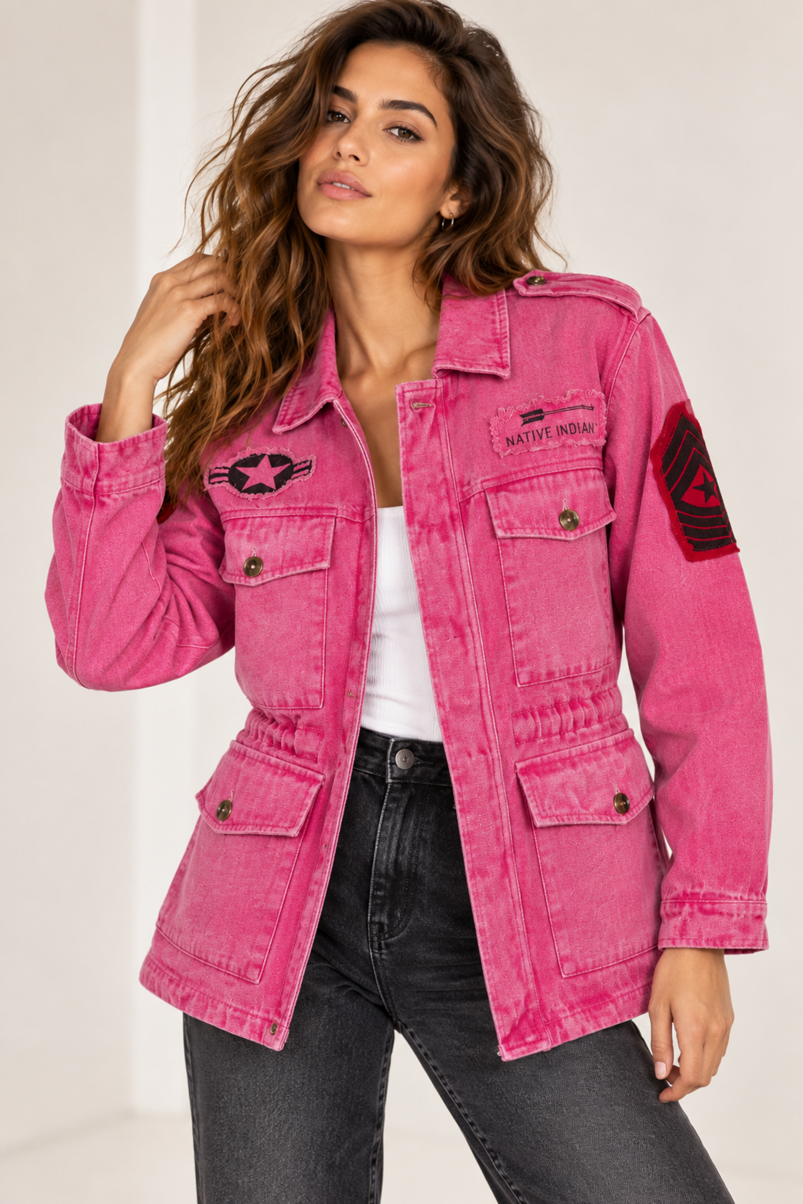 La Jabalcuza La Jabalcuza - Cargo Jacket Indian Fuchsia