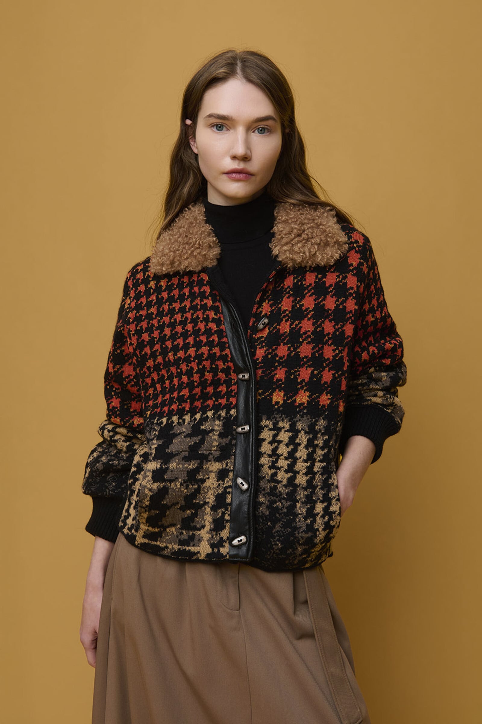 Aldo Martins  Aldo Martins - Checkered Jacket Coral | Spectaculair Roodgeruit Jasje met Teddy Kraag