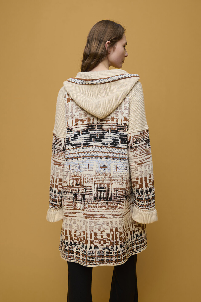 Aldo Martins - Striped Coat Vanilla | Manteau Élégant et Confortable aux Tons Terre