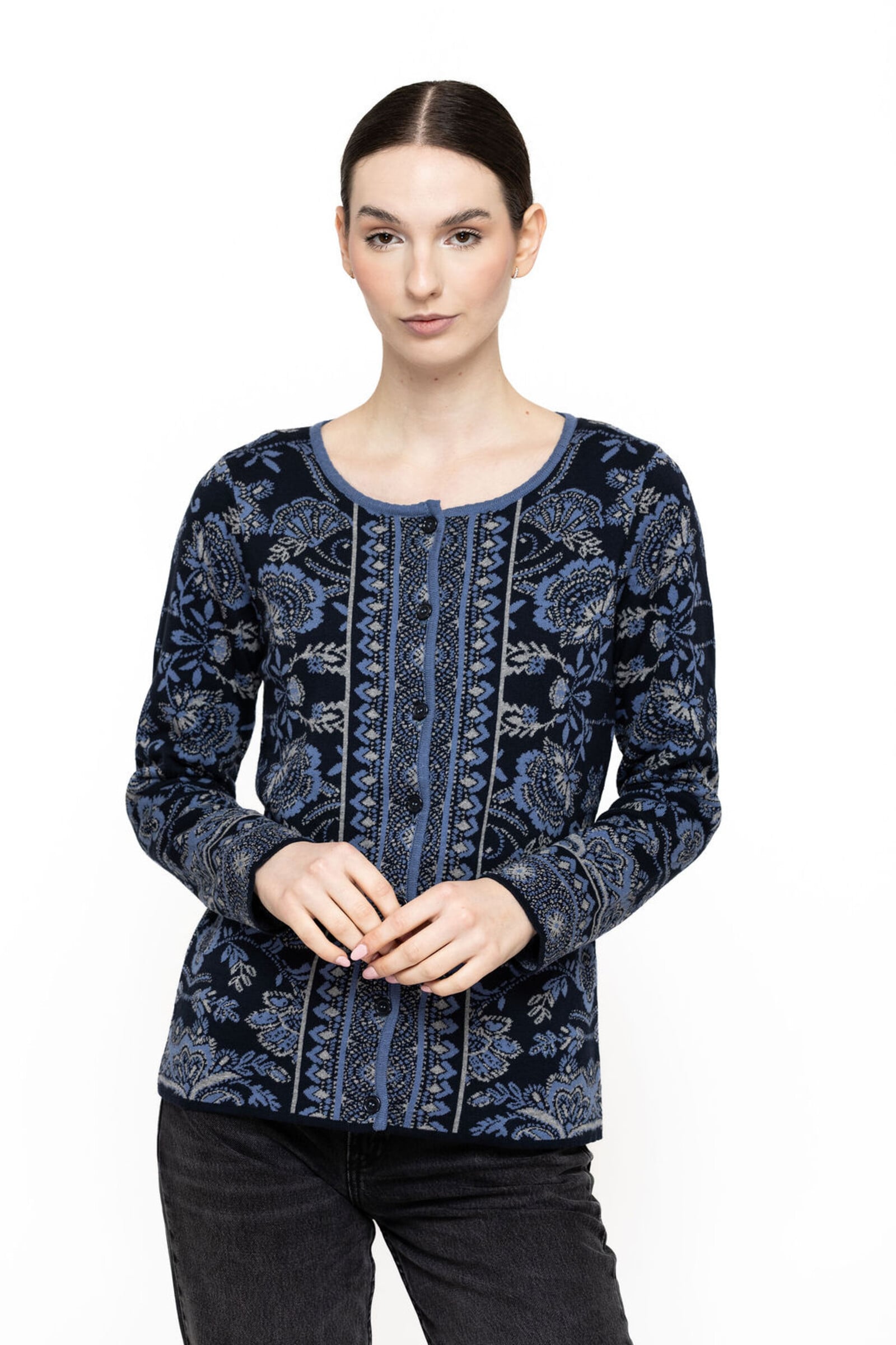 KOOI Knitwear KOOI Knitwear - Cardigan Anat Blue | Blue Cardigan in 100% Organic Cotton