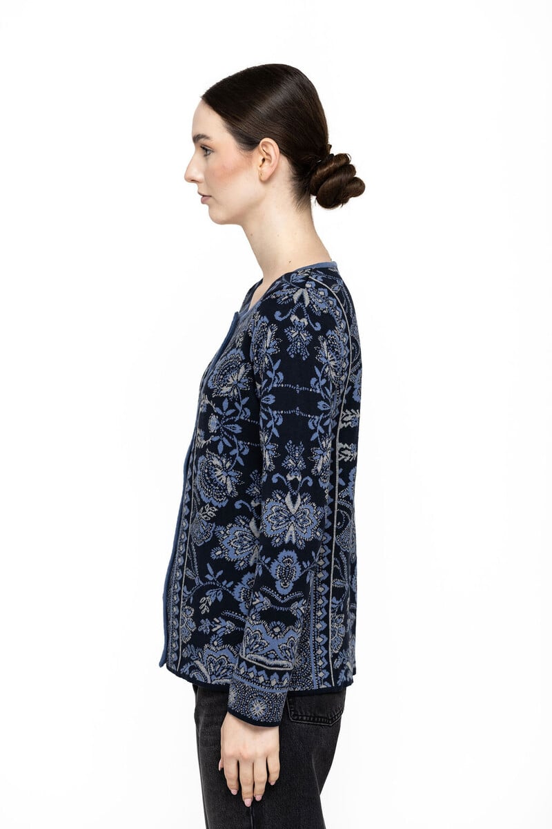 KOOI Knitwear - Cardigan Anat Blue | Blue Cardigan in 100% Organic Cotton