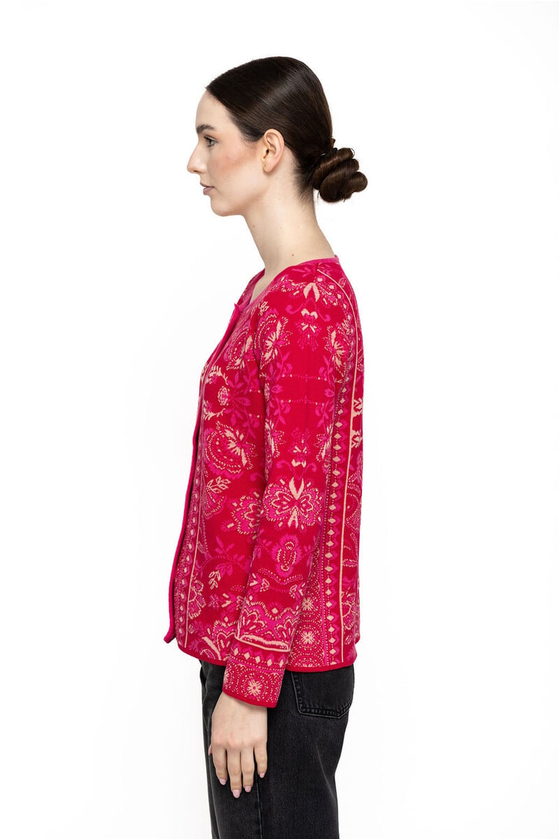 KOOI Knitwear - Cardigan Anat Pink | Gilet Rose en 100 % Coton Biologique