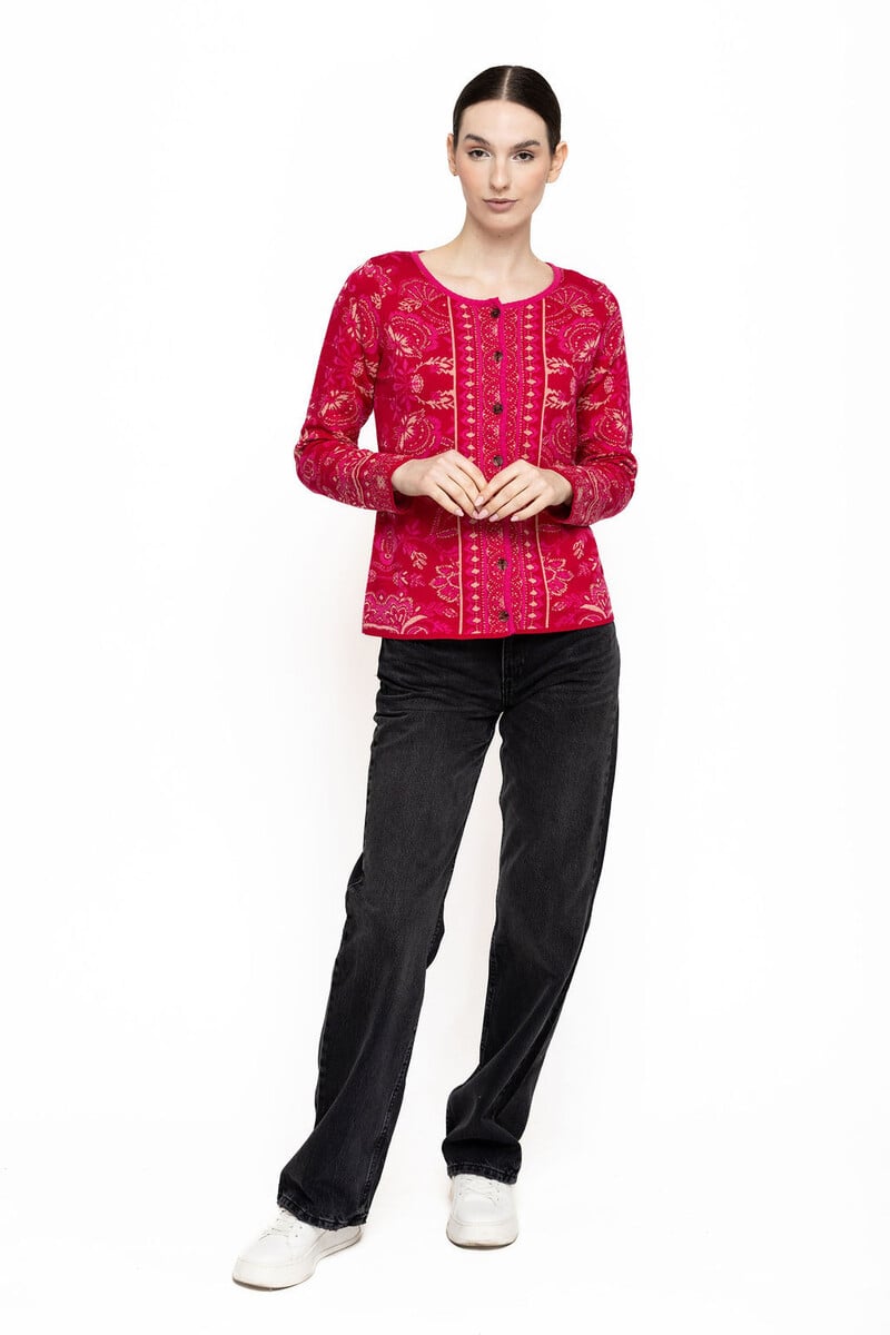 KOOI Knitwear - Cardigan Anat Pink | Gilet Rose en 100 % Coton Biologique