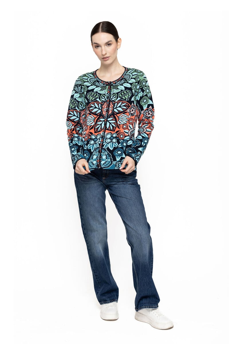 KOOI Knitwear - Cardigan Saga Multicolor | Colourful Cardigan in 100% Organic Cotton