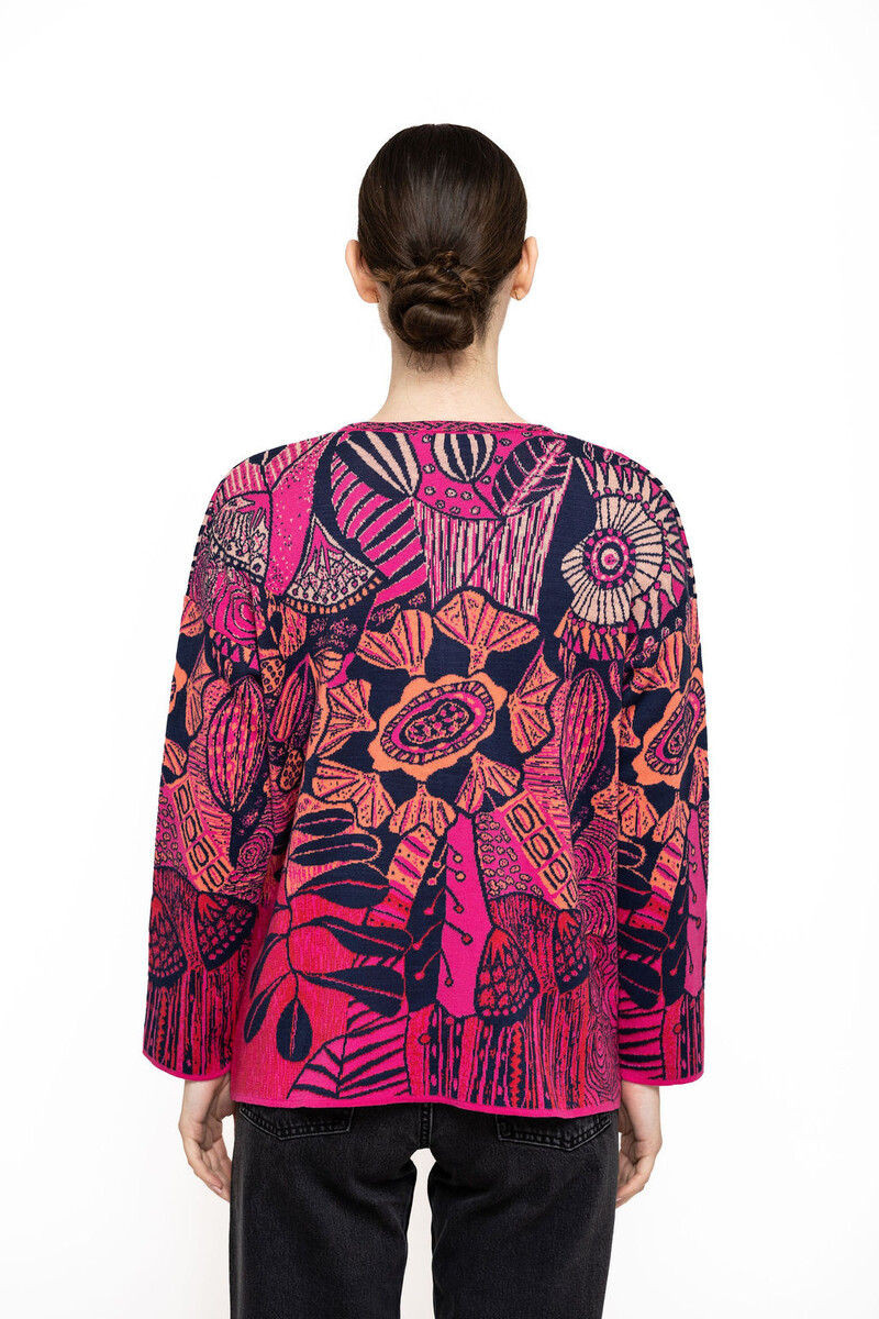 KOOI Knitwear - Jacket Juno Pink | Pink Jacket in 70% Organic Cotton and 30% Viscose